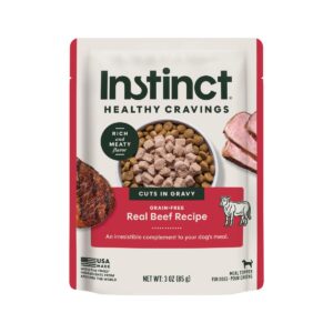 Instinct Healthy Cravings Beef Wet Dog Food Topper, 3 oz. Pouch x 12 pcs