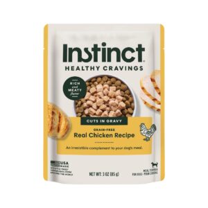 Instinct Healthy Cravings Chicken Wet Dog Food Topper, 3 oz. Pouch x 12 pcs