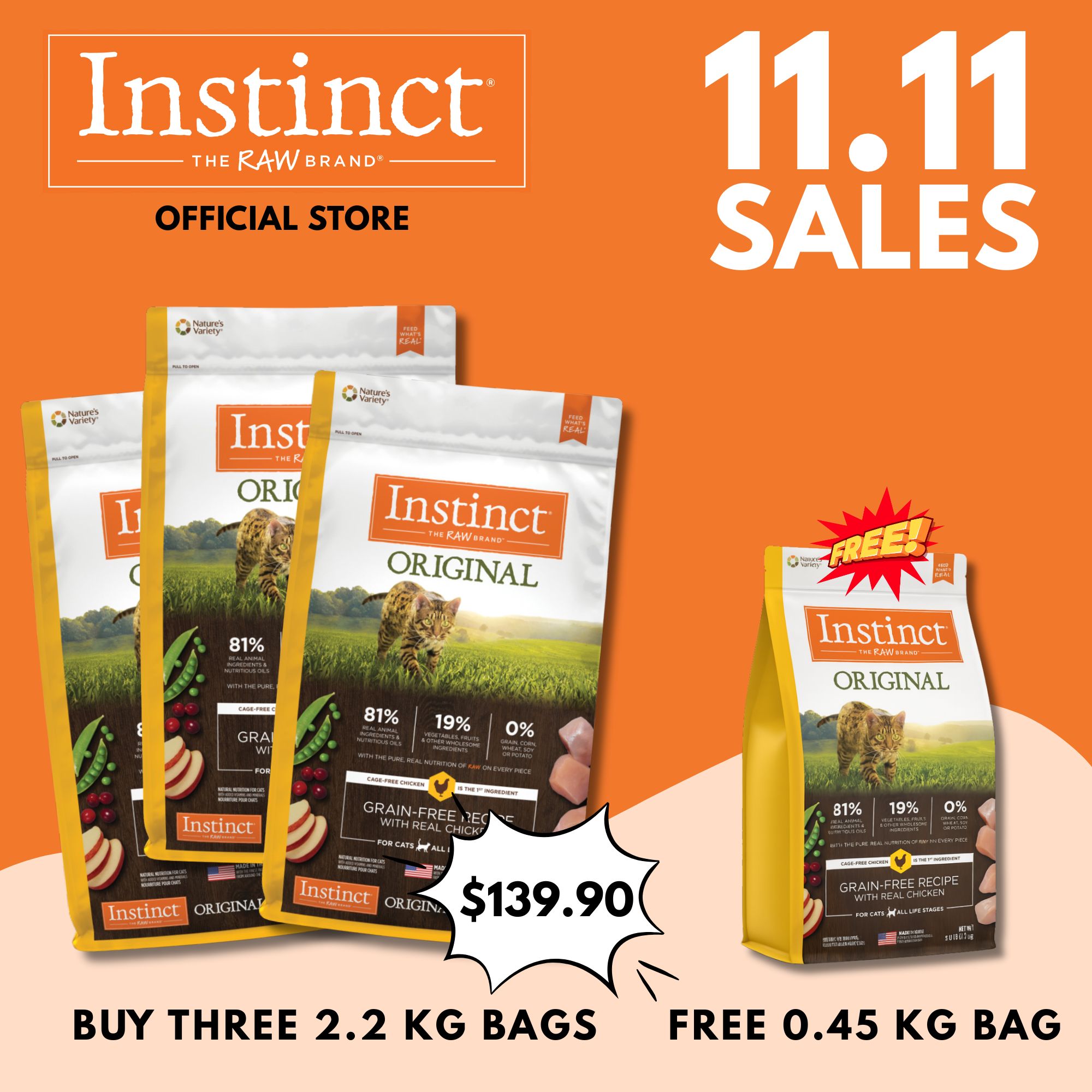 Instinct Original Grain-Free Recipe with Real Chicken Dry Cat Food