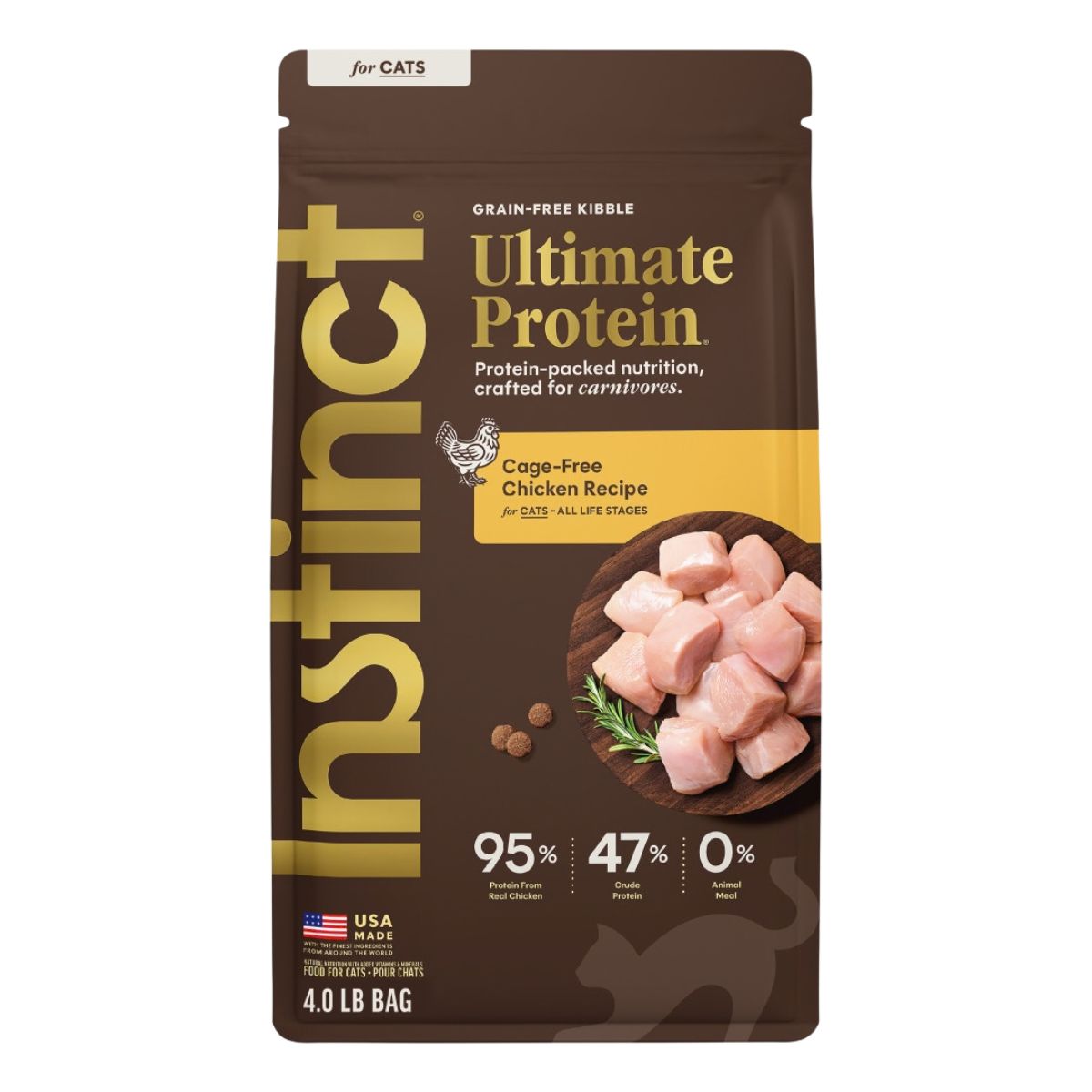 [Pre-order] Instinct Ultimate Protein Kibble Recipe with Real Chicken Dry Cat Food 4lb/ 10 lbs