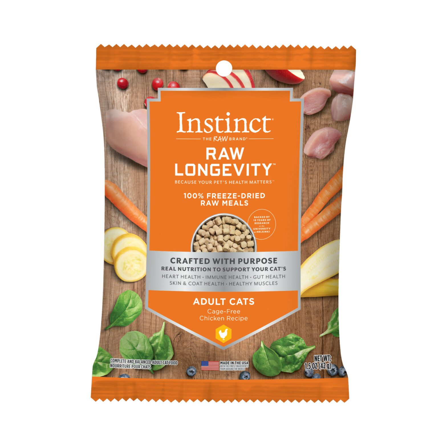 Instinct Raw Longevity Adult FreezeDried Chicken Bites Cat Food, 1.5 oz. Bag [EXP DEC 2023
